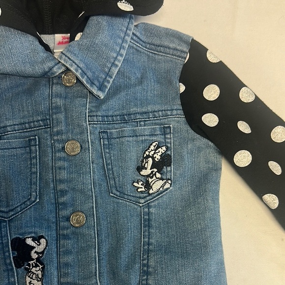 Disney - Minnie Mouse - Blue and Black Jean Jacket with Polka Dot Accents - Picture 2 of 7